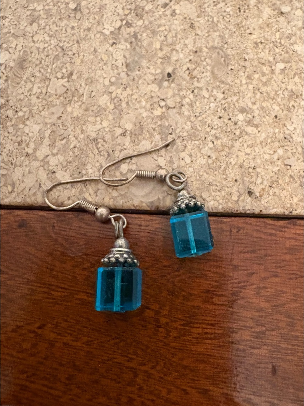 Blue Beaded Drop Earrings - Women Jewelry